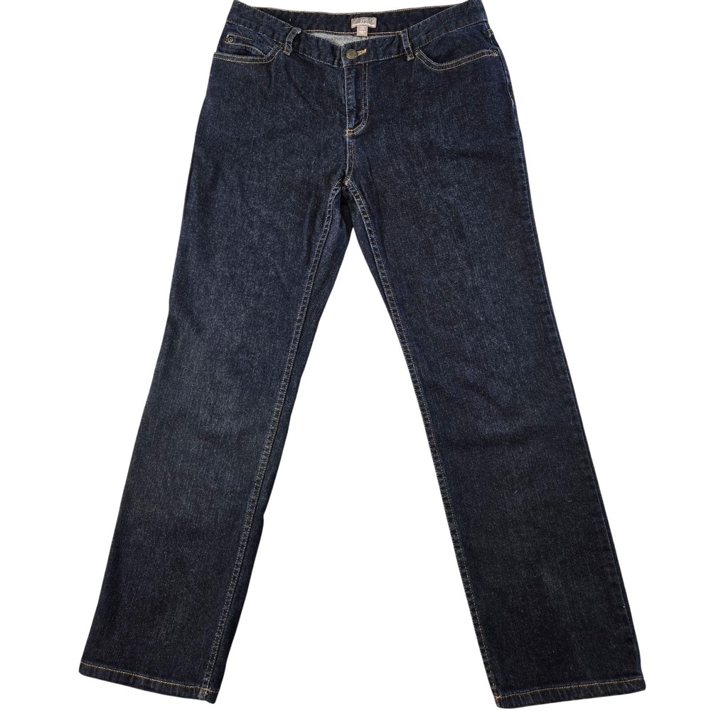 J. Jill Jeans Womens 10 Blue Dark Wash Straight Low Rise Stretch Petite 28x28